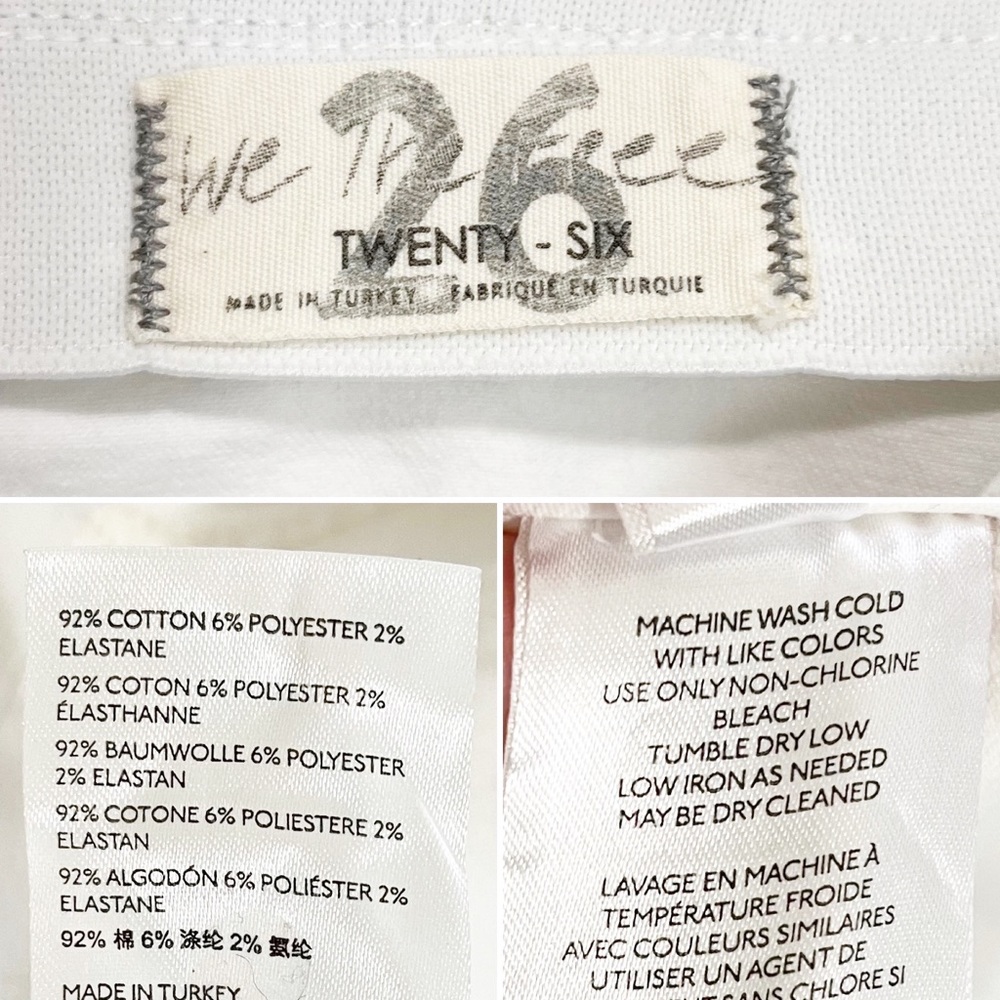 BOGO! Free People We The Free Cha Cha Flare Leg Cropped White Denim Pants 26 - Picture 10 of 11